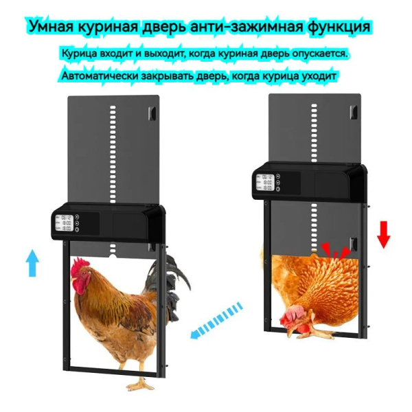 Водонепроницаемая автоматическая дверь курятника из алюминиевого сплава ...