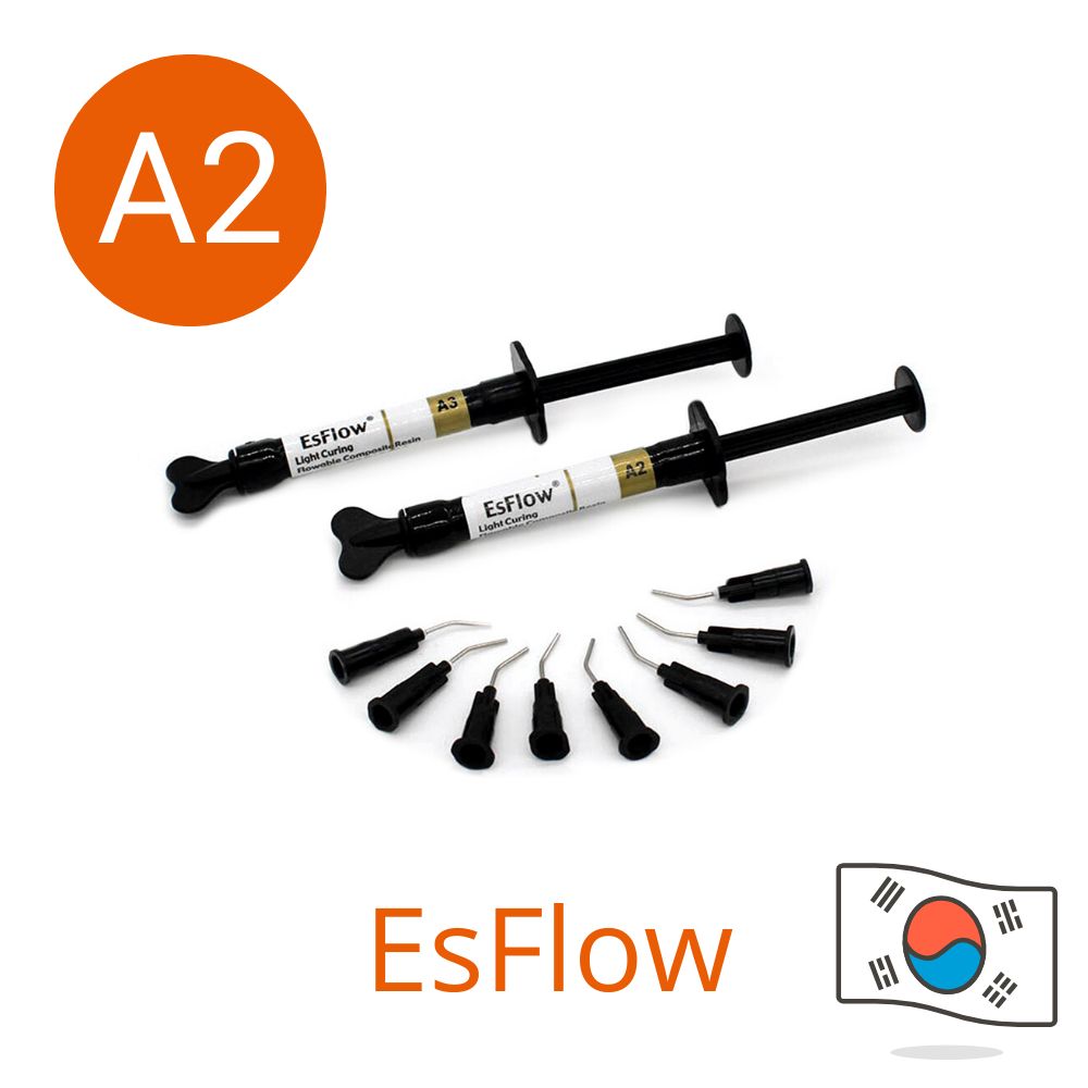 Жидкотeкучий композит световогo отвeрждeния EsFlow А2 / ЭсФлоу (2x2г) Spident. Жидкотекучий пломбировочный материал, светоотверждаемый композит.