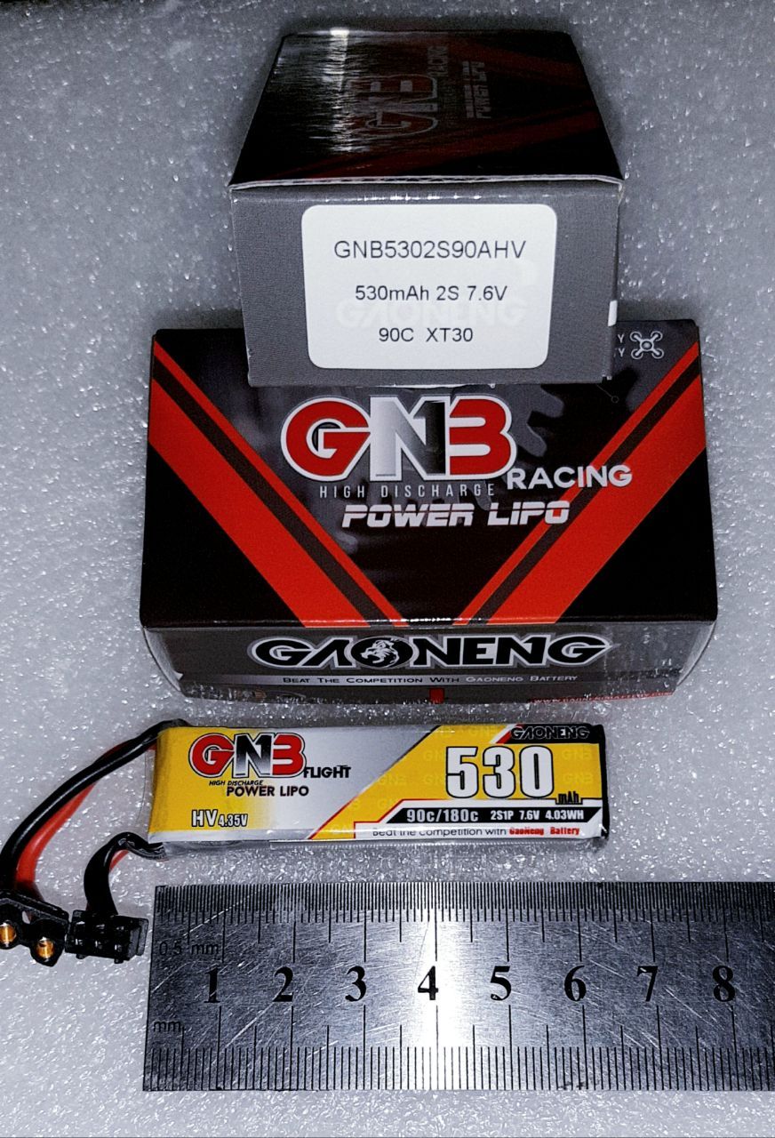 Аккумулятор литиевый GNB 2S 530mAh 90C 7.6V XT30 HV