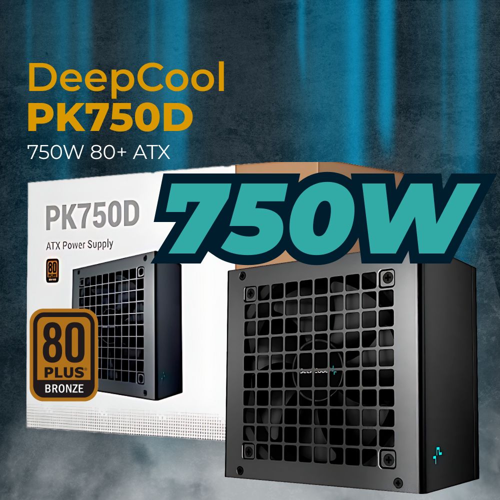 Блок питания для ПК DEEPCOOL PK750D 750W, 80 PLUS Bronze, (R-PK750D-FA0B-EU) черный