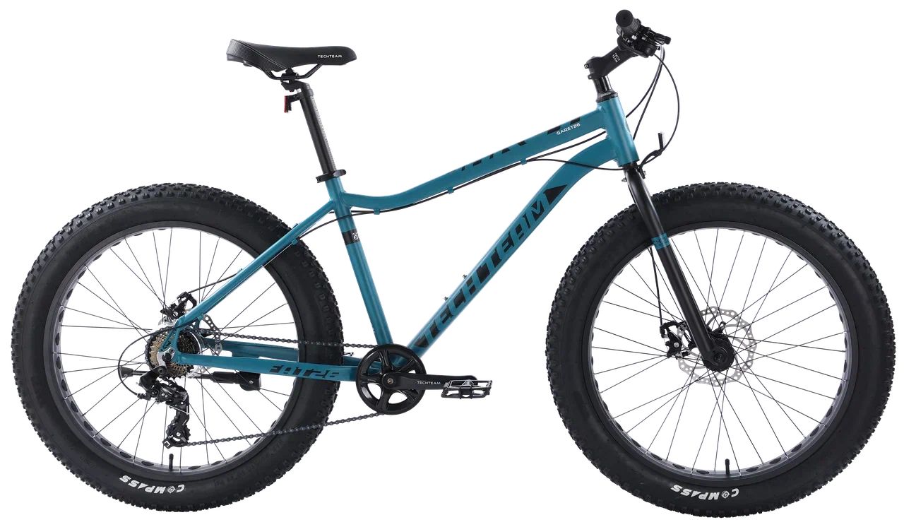 Велосипед Fat Bike 26" TechTeam Garet 16" Зеленый 2023 / на рост от 140 до 170, фэтбайк