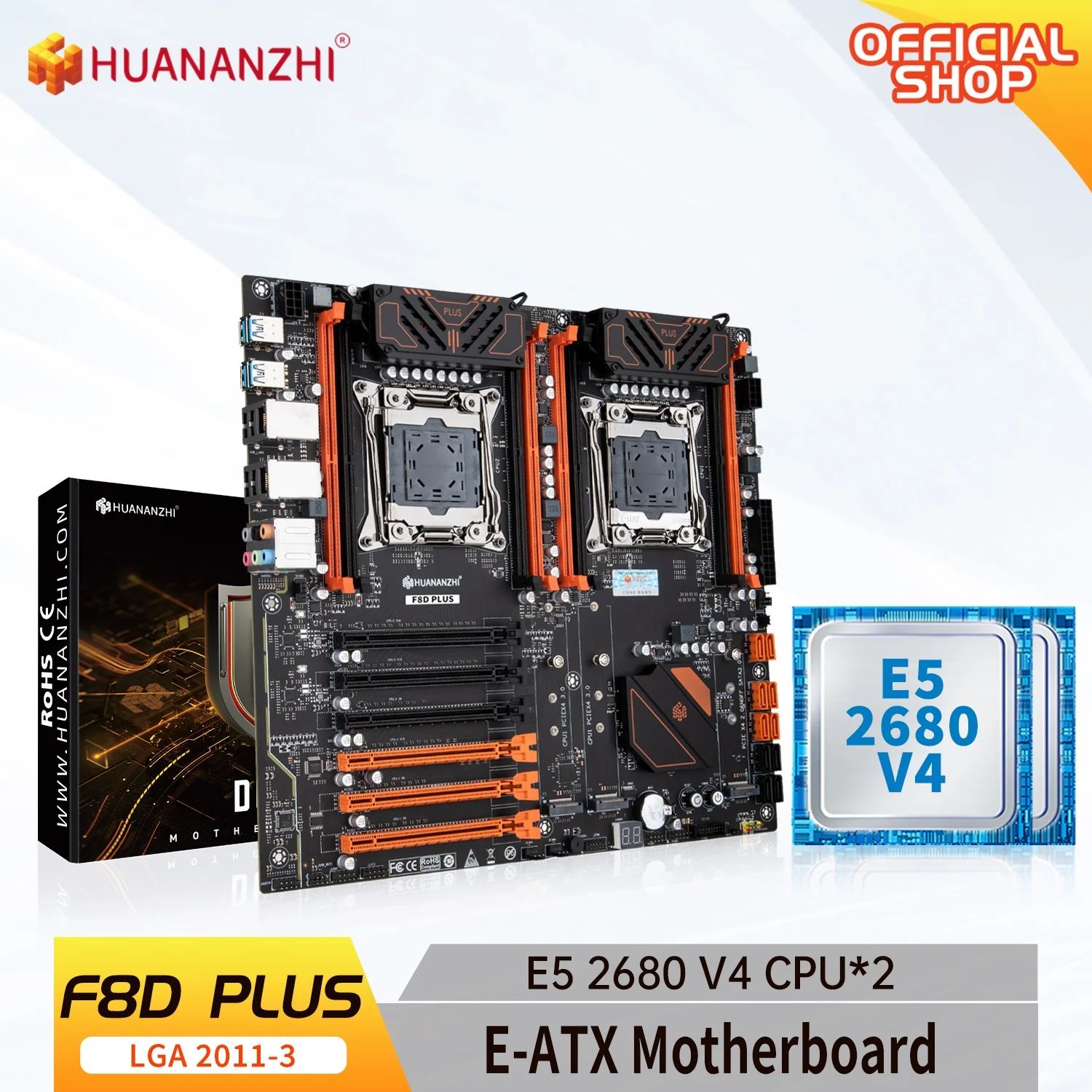 HUANANZHIМатеринскаяплатаLGA2011-3X99F8DPLUS+2*E52680V4