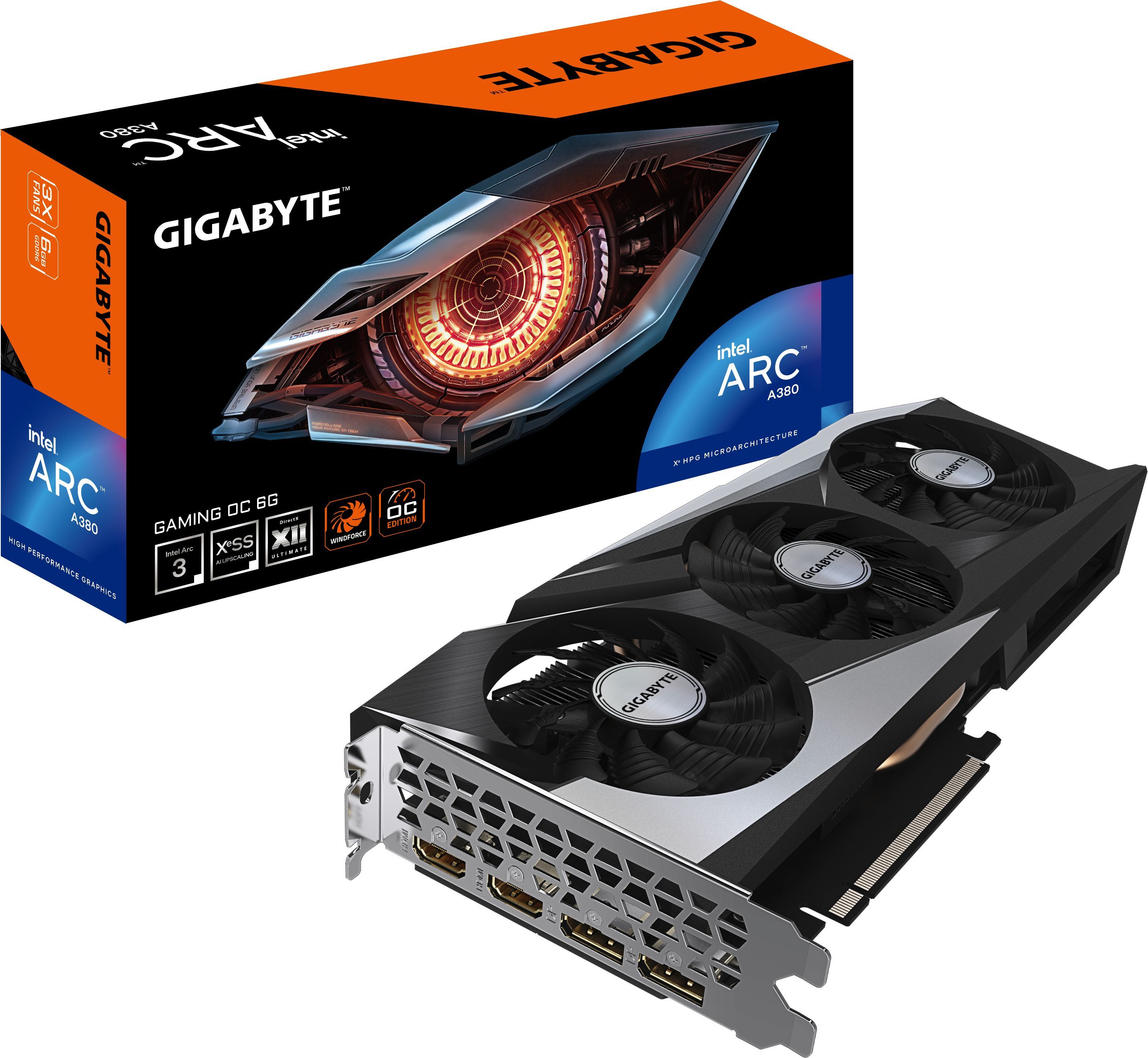 Gigabyte Видеокарта Intel Arc A380 GV-IA380GAMING OC-6GD 6 ГБ (GV-IA380GAMING OC-6GD)