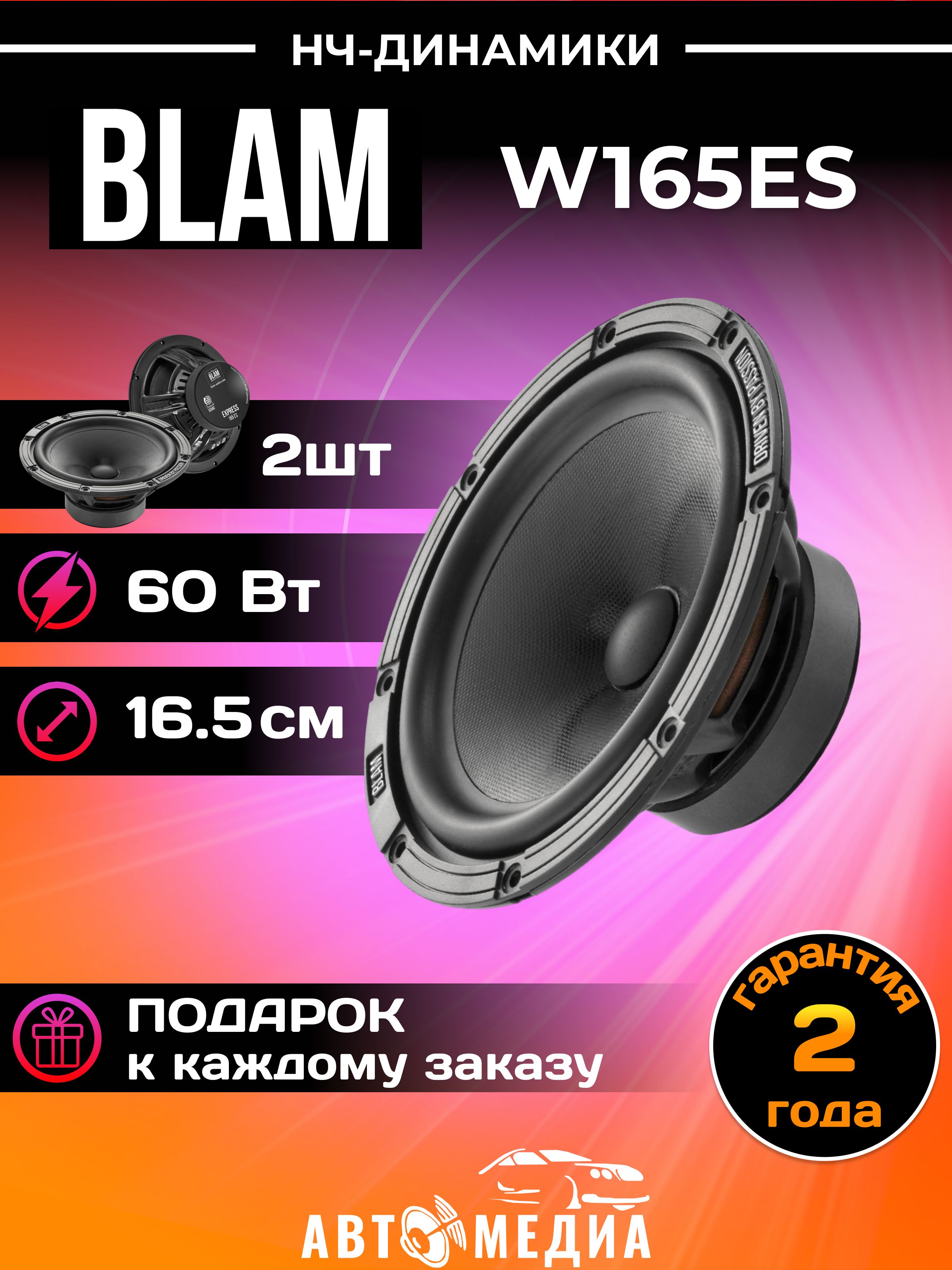 Акустическая система BLAM W165 ES мидбас 16,5 см./комплект 2 шт.