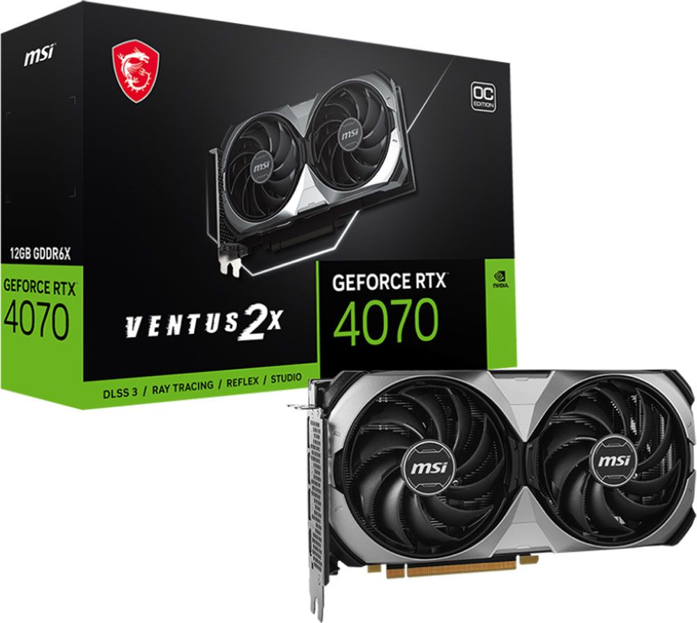 MSIВидеокартаGeForceRTX4070RTX4070VENTUS2XE12GOC12ГБ(RTX4070VENTUS2XE12GOC)