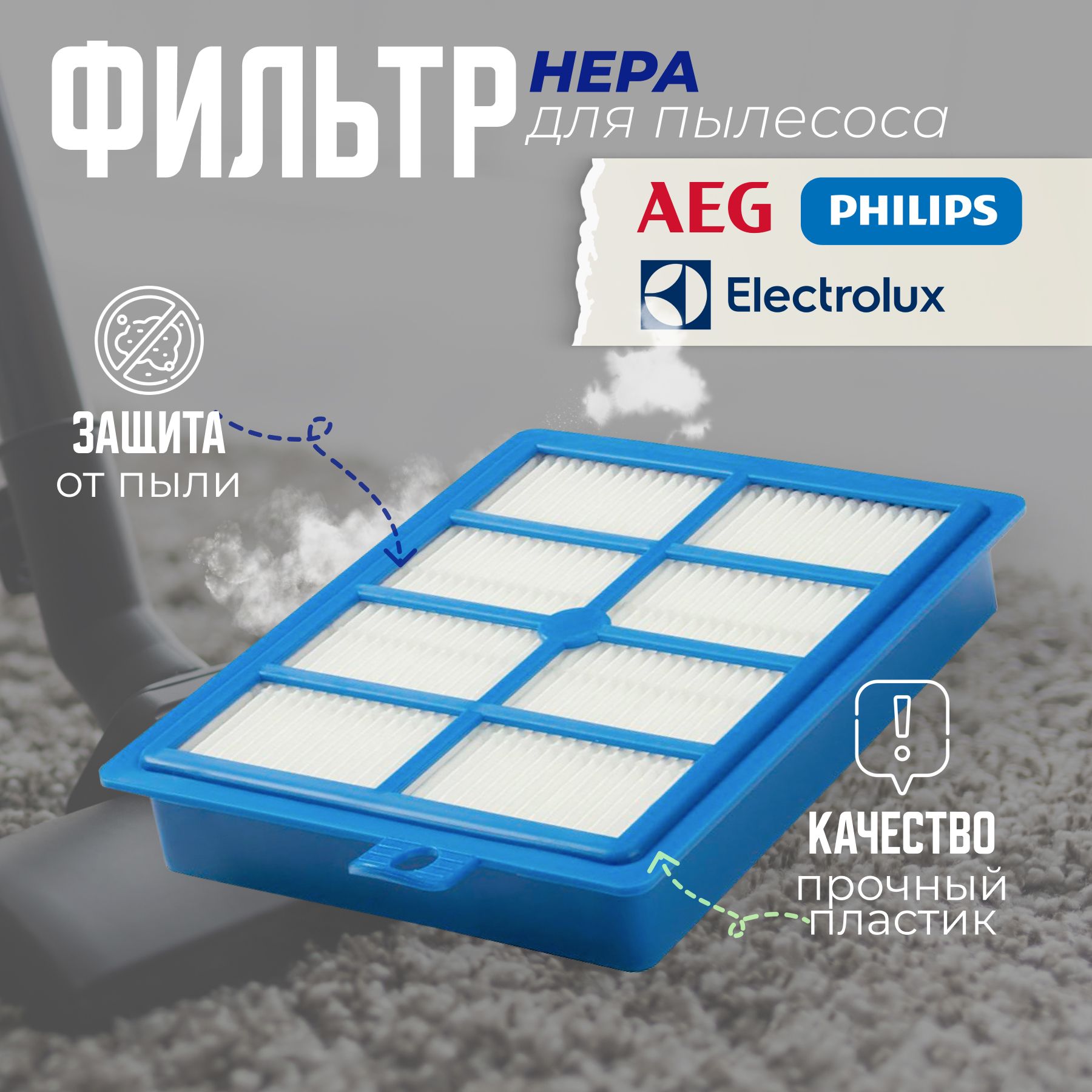 ФильтрHEPAпылесосаPHILIPS,ELECTROLUX,AEGидр.(EFH12W,FC8038)