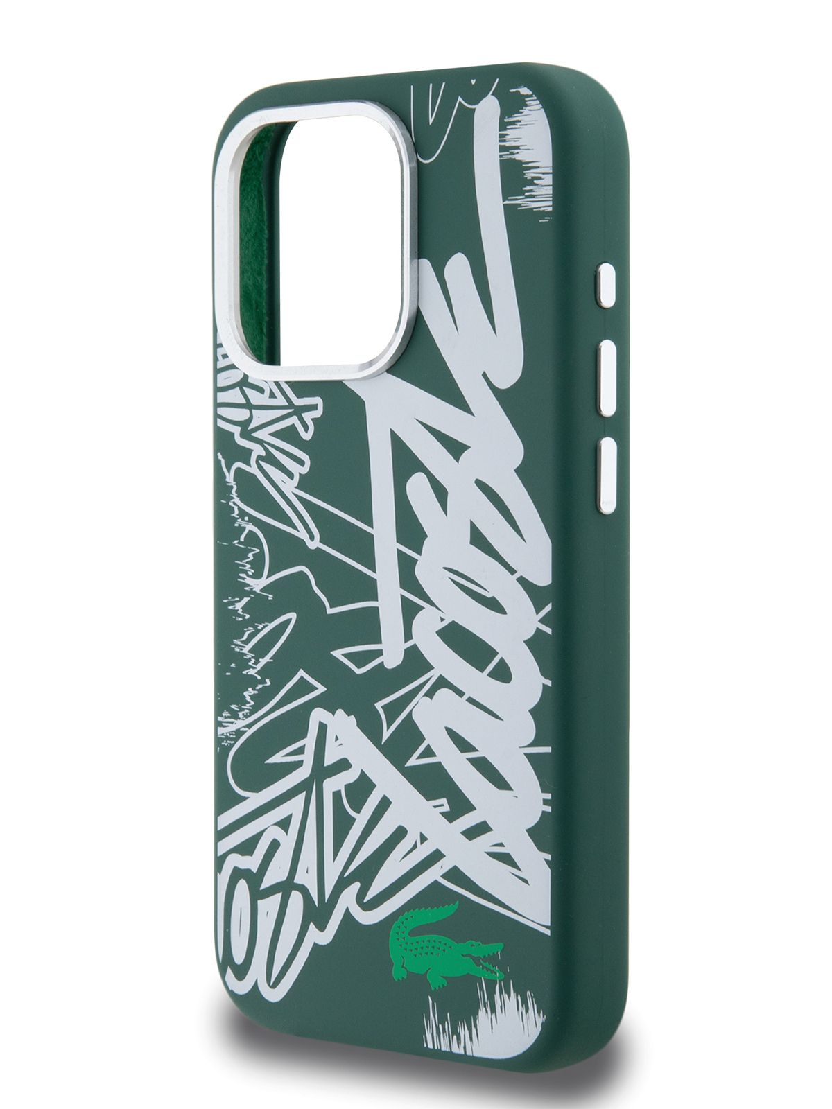 Чехол Lacoste Liquid silicone на Apple iPhone 15 Pro / Айфон 15 Про  силиконовый с эффектом софт тач, с принтом Graffiti, зелено-белый - купить  с доставкой по выгодным ценам в интернет-магазине OZON (1529125066)