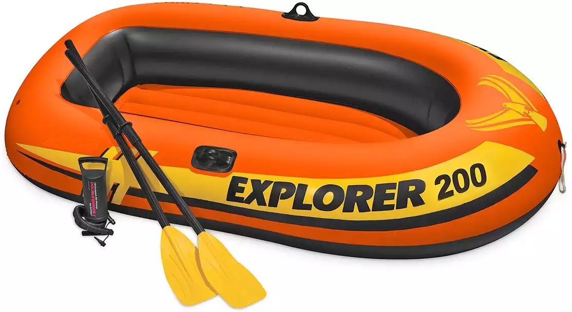 Надувные лодки кемерово. Лодка Explorer 300. Лодка Intex Explorer. Лодка надувная оранжевая с веслами. Лодка одноместная детская.