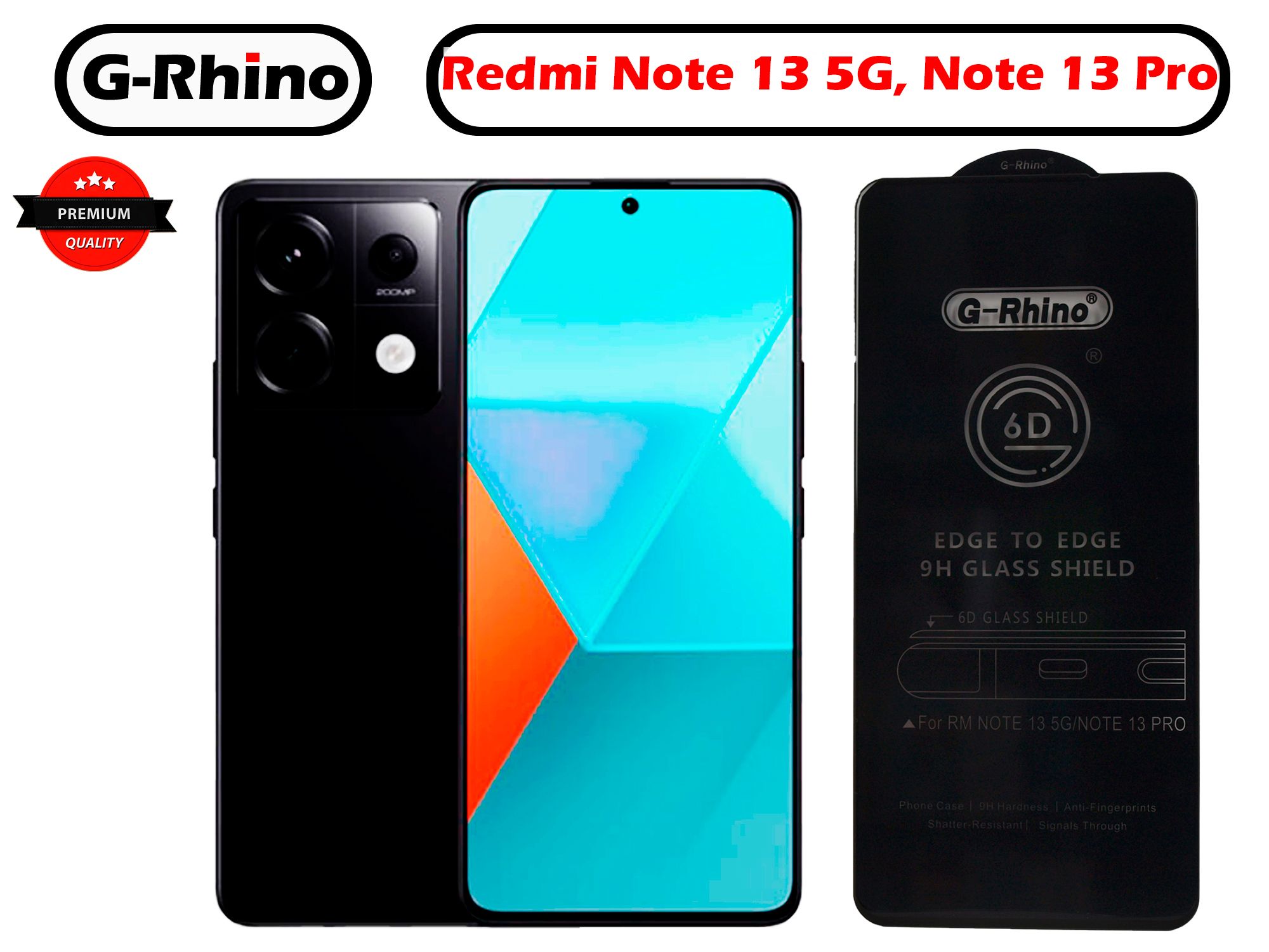 ЗащитноестеклоG-RhinoдляRedmiNote13(5G)/13Pro(5G)/PocoX6(5G)