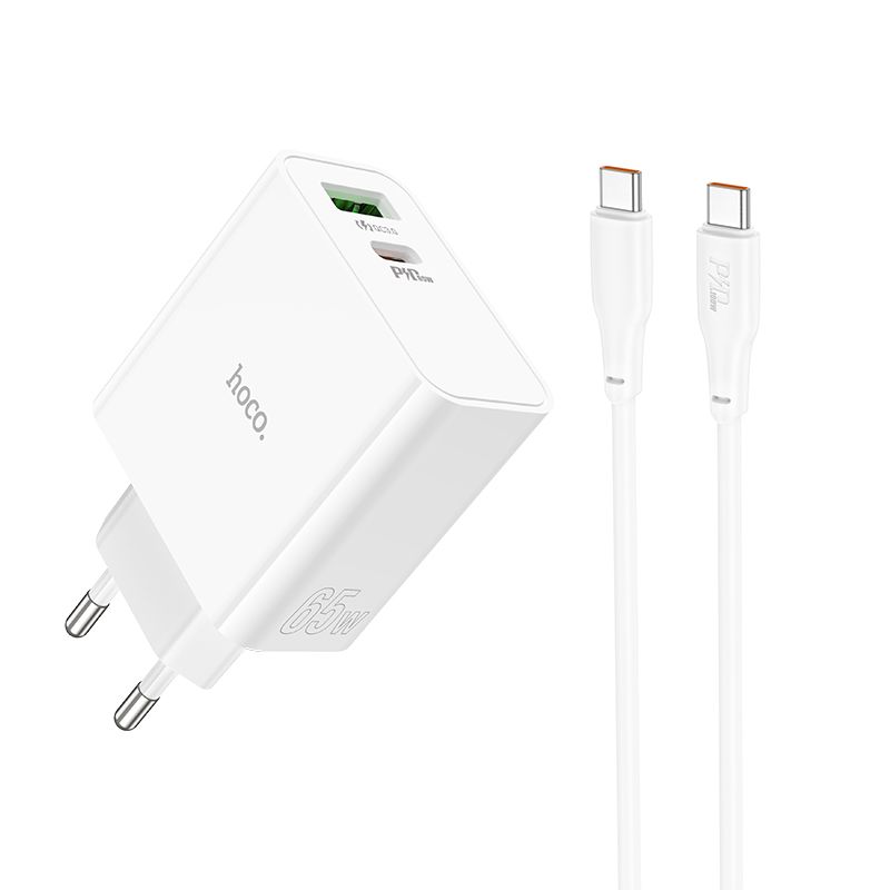 СетевоезарядноеустройствоhocoC113A/выходыUSB+USB-C,быстраязарядкаPD65W,+кабельType-C