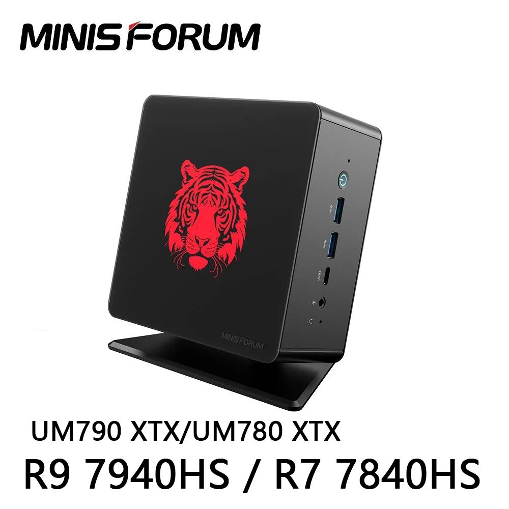 MINISFORUMМини-ПКUM790Pro(AMDRyzen97940HS,RAM64ГБ,SSD1024ГБ,AMDRadeon780M,Windows11Pro),черно-серый