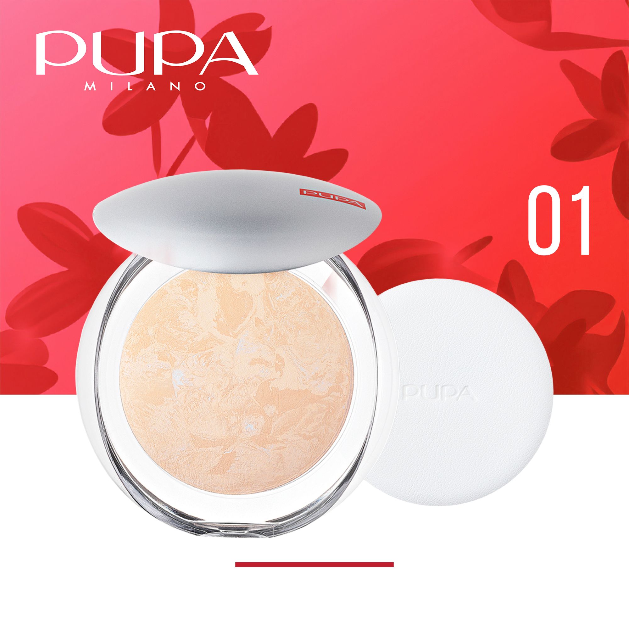 PUPA Пудра запеченная Luminys Baked Face Powder, тон 01 Ivory Beige