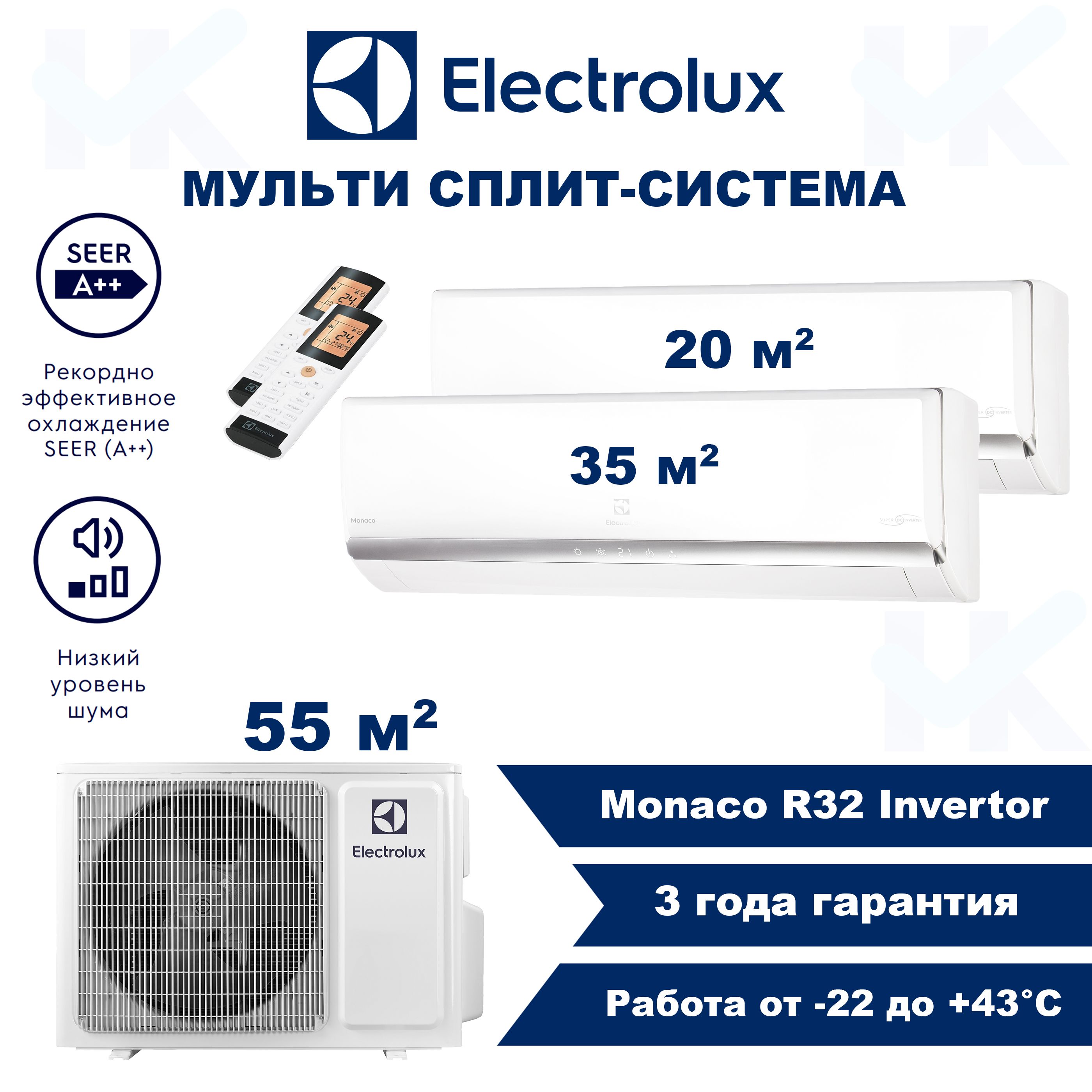 Инверторная мульти сплит система на 2 комнаты