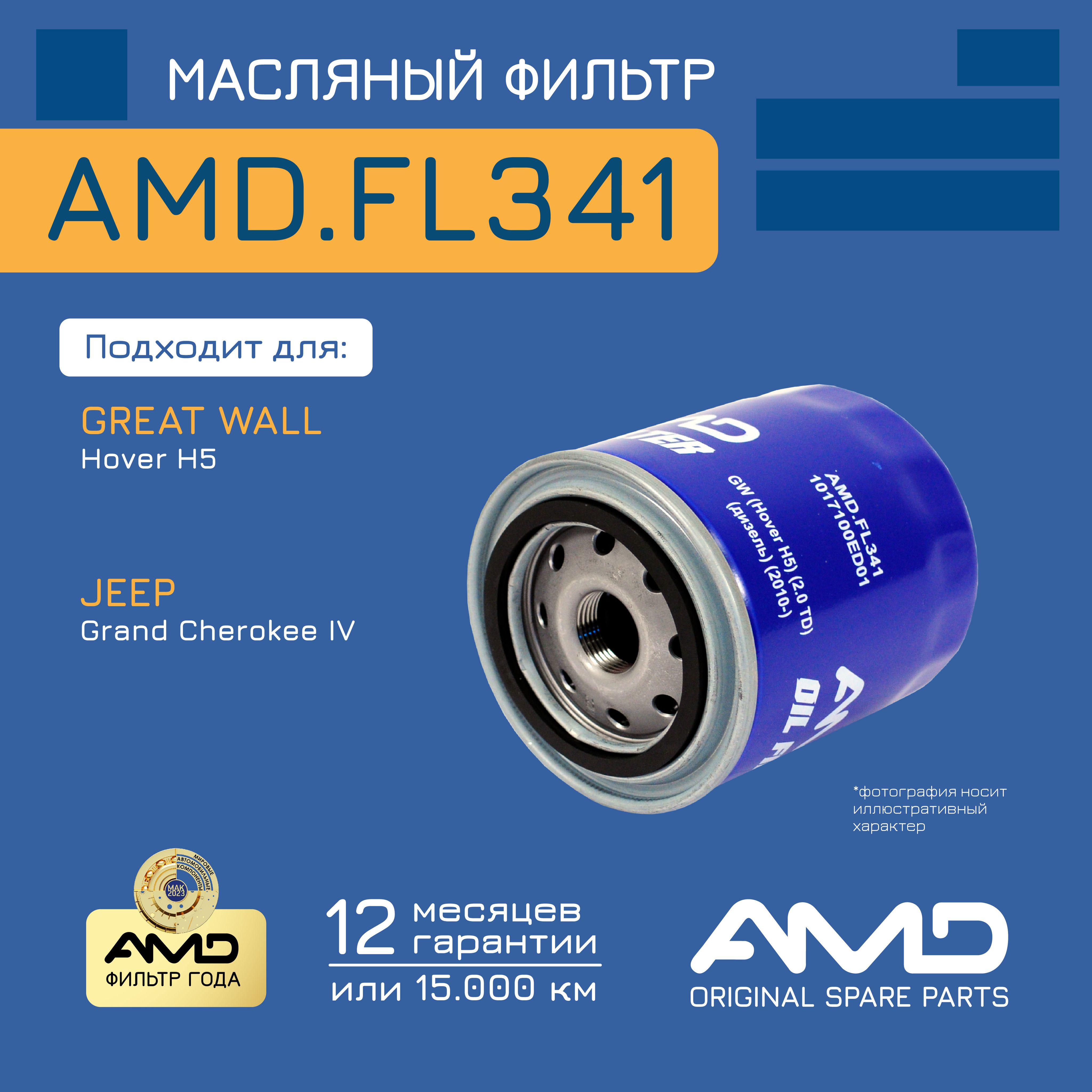 Фильтрмасляный1017100ED01AMD.FL341дляGREATWALLHoverH52.0TDдизель