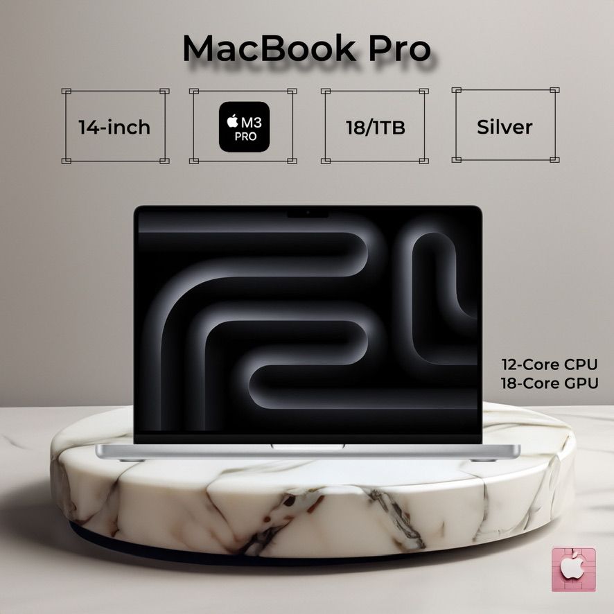 AppleMacBookPro14M3Pro18/1TBSilverНоутбук14",AppleM3Pro(12CPU,18GPU),RAM18ГБ,SSD,macOS,(ModelA2992),серебристый,Английскаяраскладка