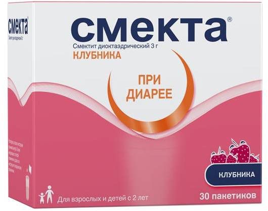 Смекта, порошок клубничный, пакетики 3 г, 30 шт.