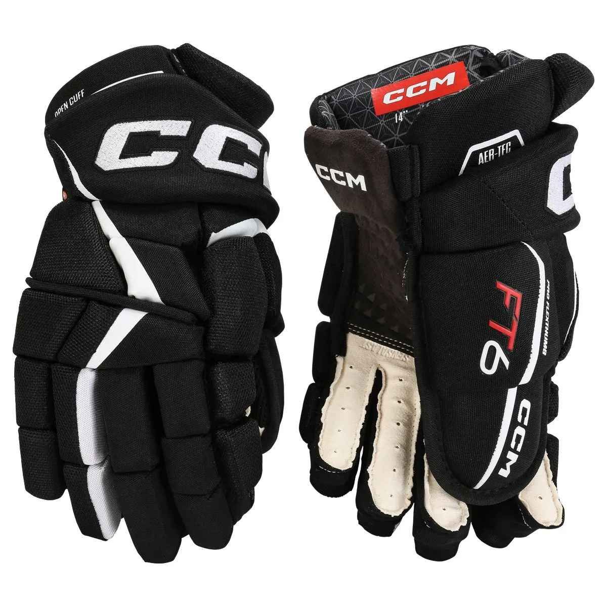 Перчатки хоккейные CCM JETSPEED FT6 SR (BLK/WHT 14")