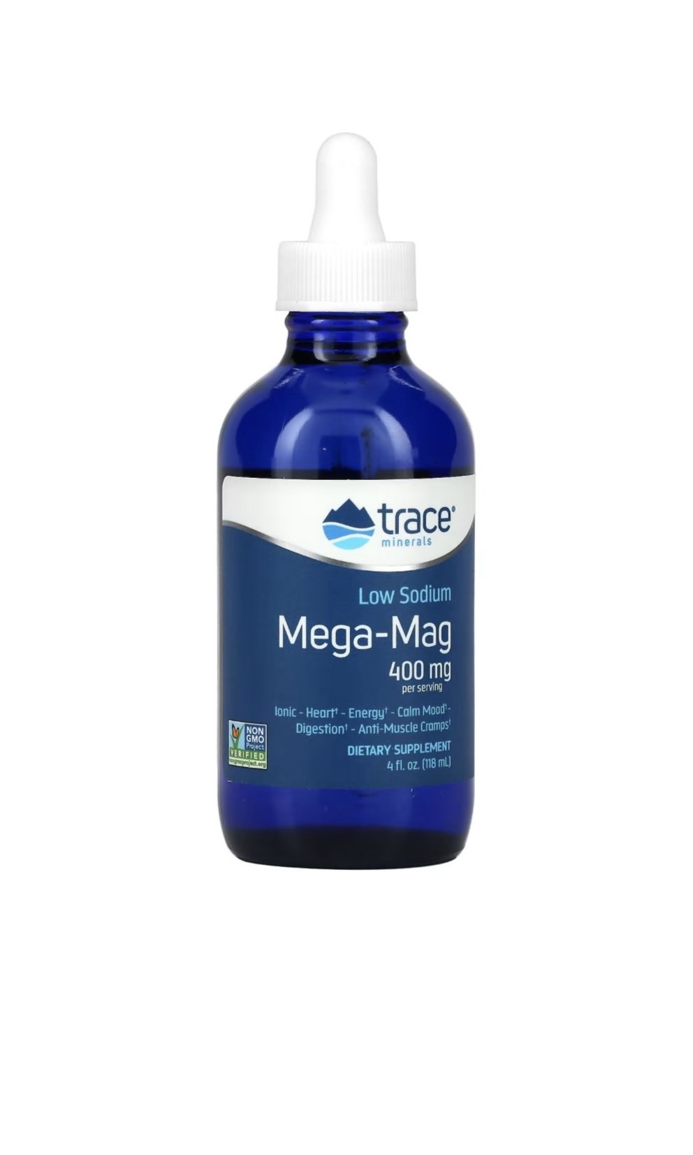 Мега-Маг Магний с Низким Содержанием Натрия TRACE MINERALS Low Sodium Mega-Mag 400 mg 118 мл