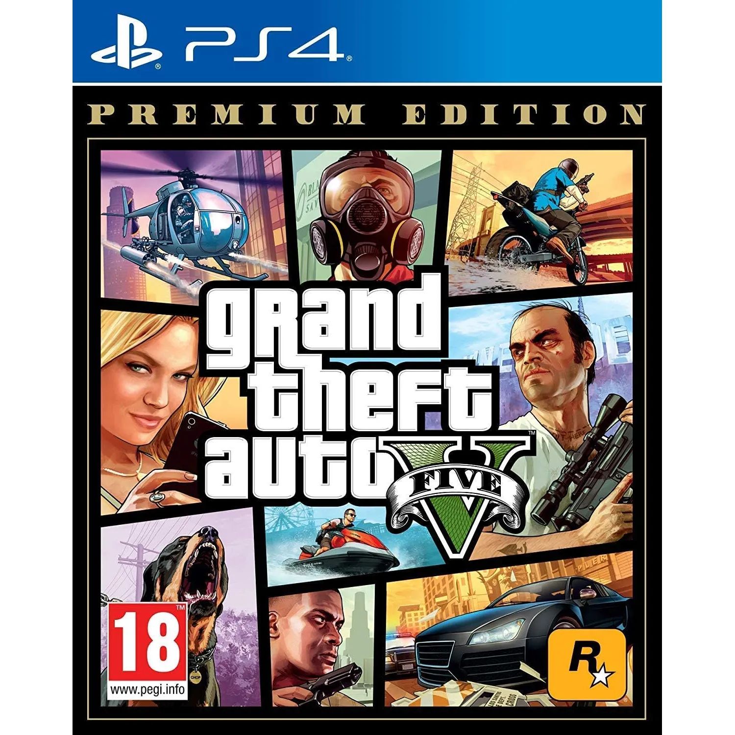 Игра Grand Theft Auto V Premium Edition GTA 5 PS4 (PlayStation 4, Русские субтитры)