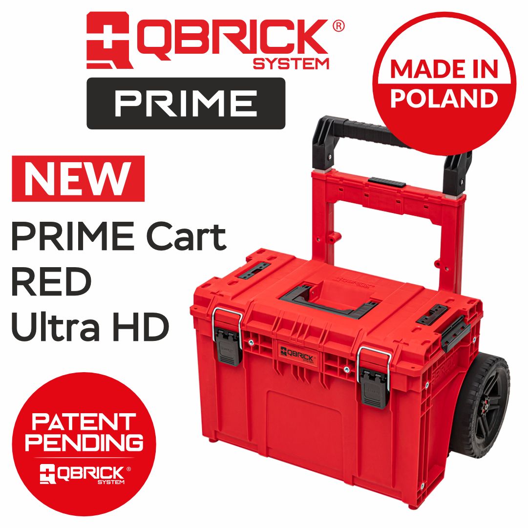 Тележка с ящиком для инструментов Qbrick System PRIME Cart Red Ultra HD