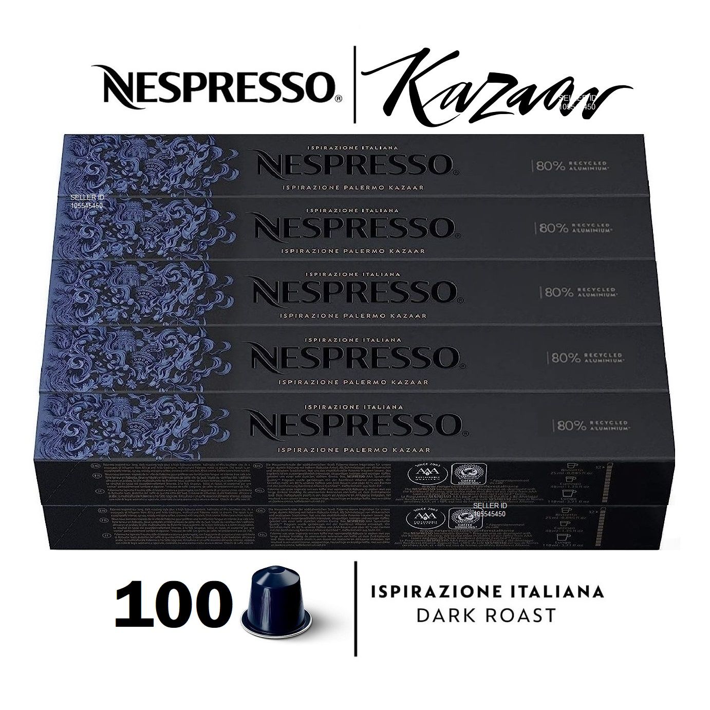 Набор кофе Nespresso KAZAAR, 100 капсул (10 упаковок)