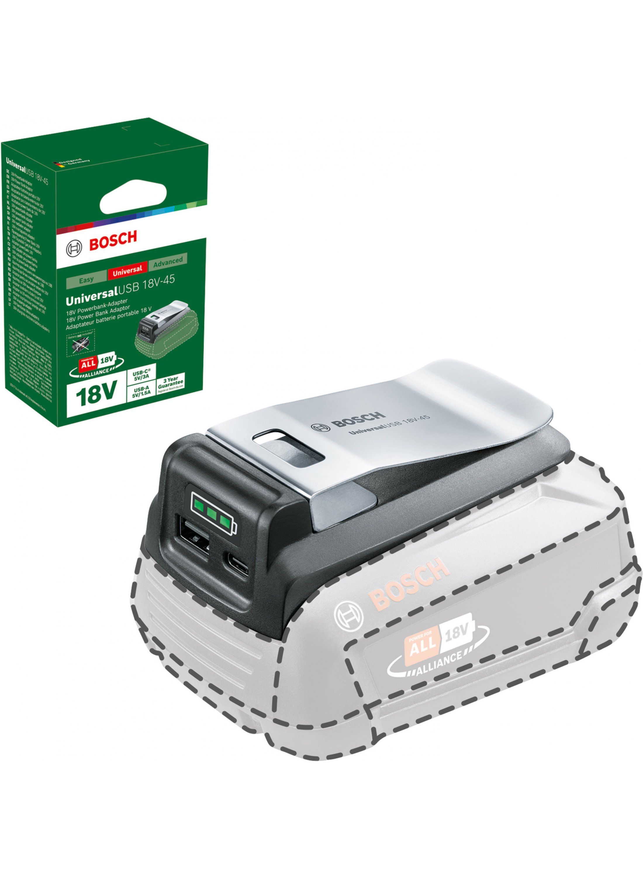 УстройствозарядноеBoschGALUniversalUSB18V-451600A02WS1