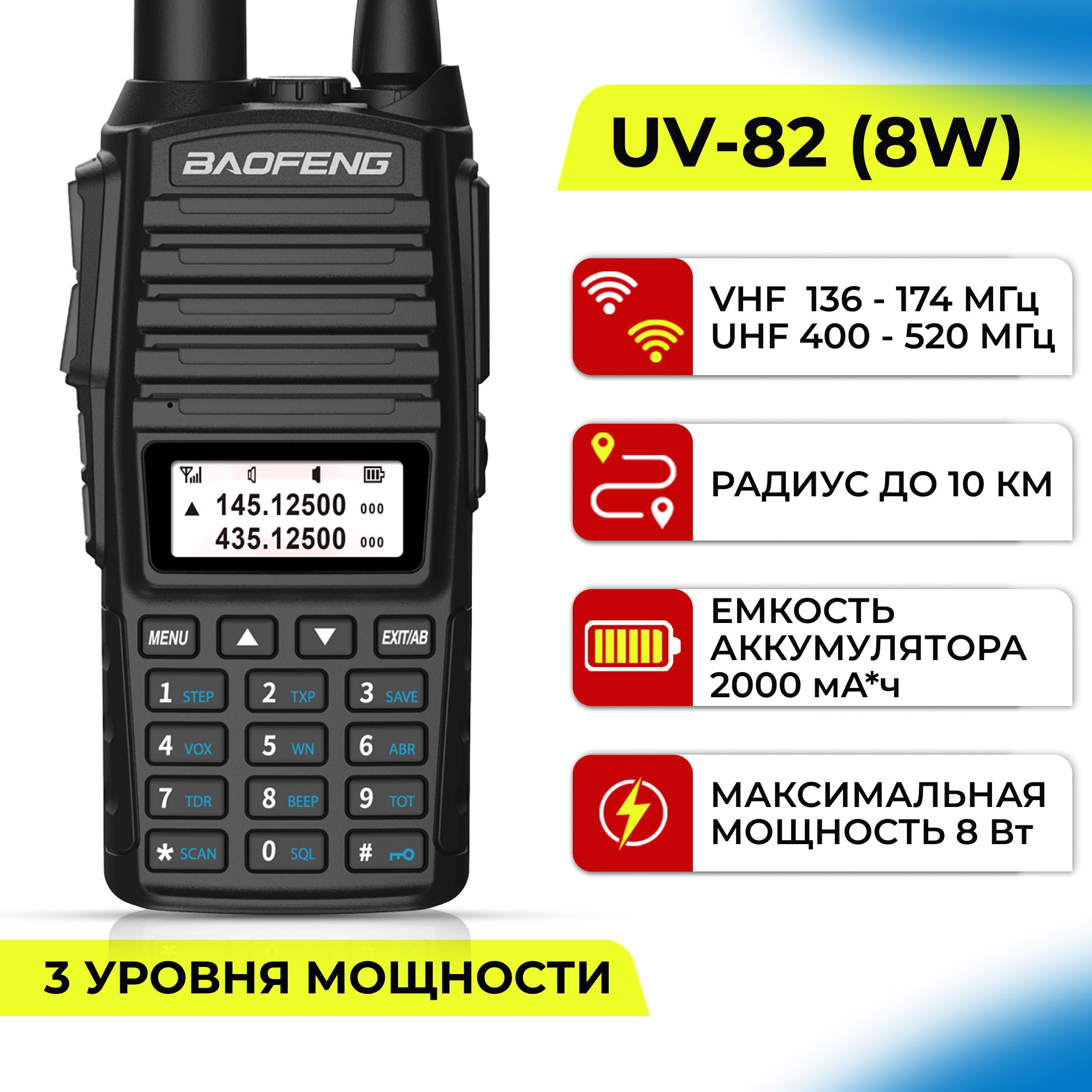 Радиостанция Baofeng UV-82 8Вт