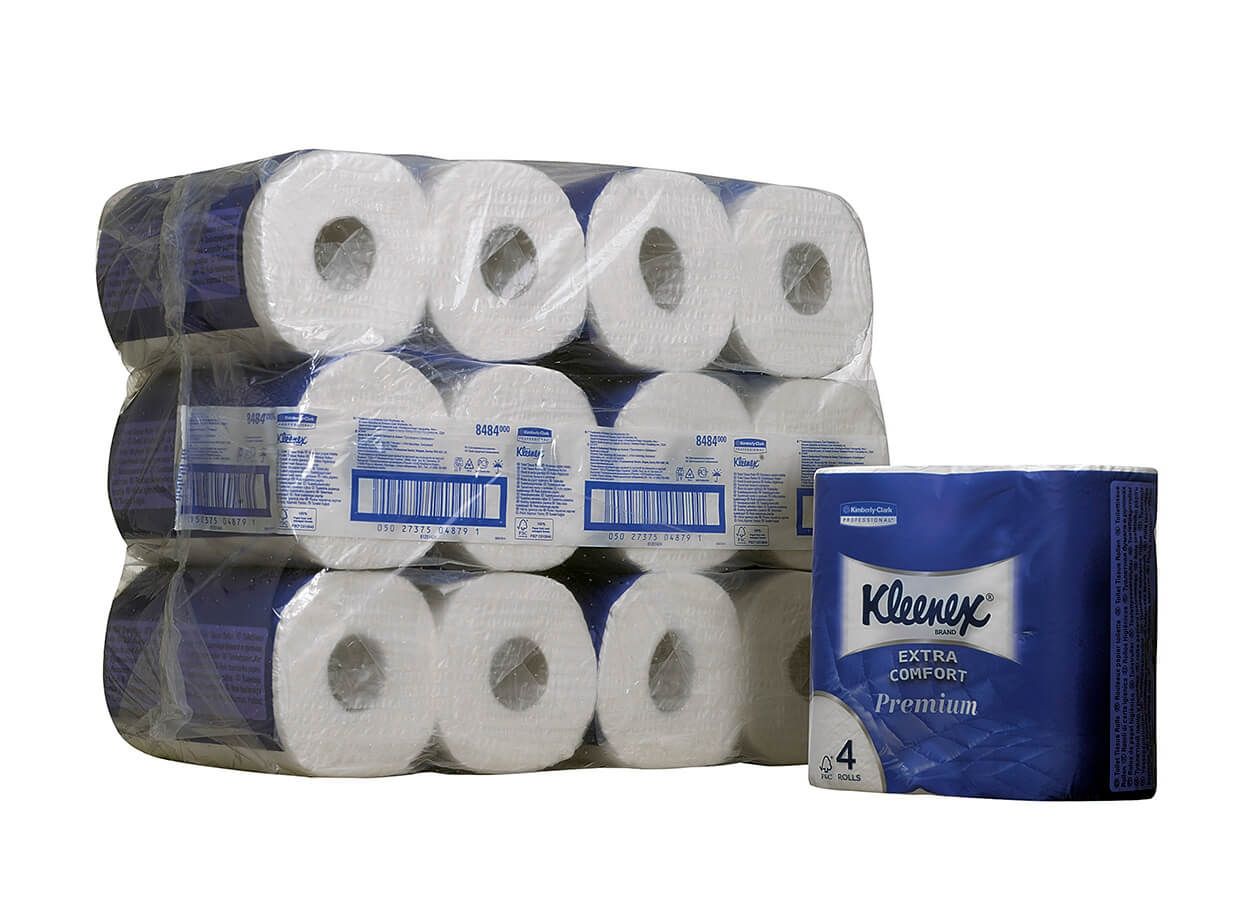 Туалетная бумага в рулонах Kleenex Premium Extra, Швейцария, белый, 160х(12,0х9,8 см) , 24 рул., (8484)