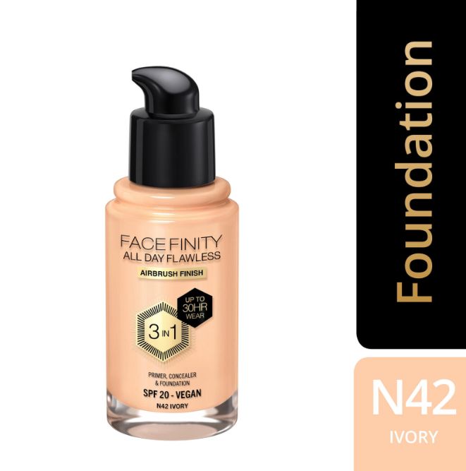 MaxFactorтональныйкремFacefinityalldayflawless3in1veganfoundationN42IVORY