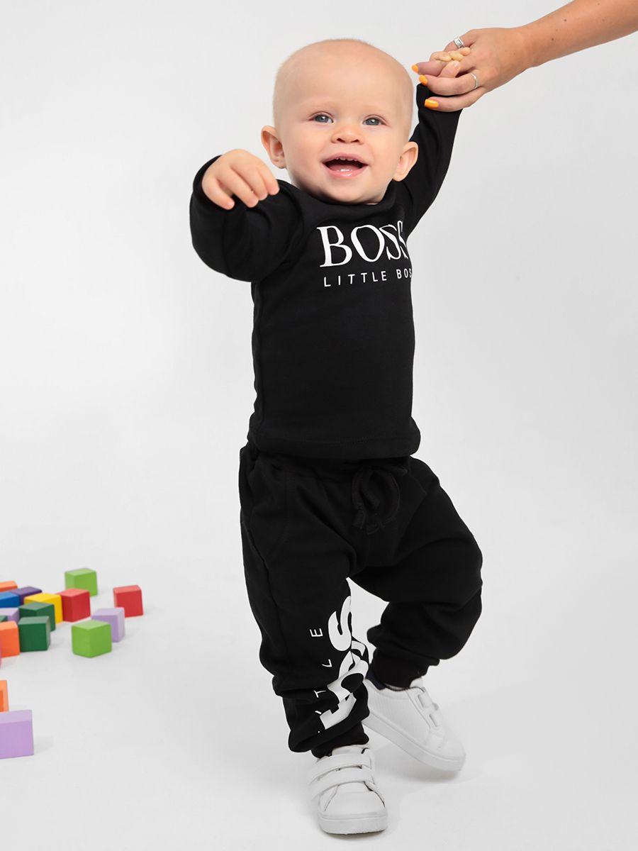 Футболка с длинным рукавом Крошка Я "Little Boss", рост 68-74 см, цвет чёрный
