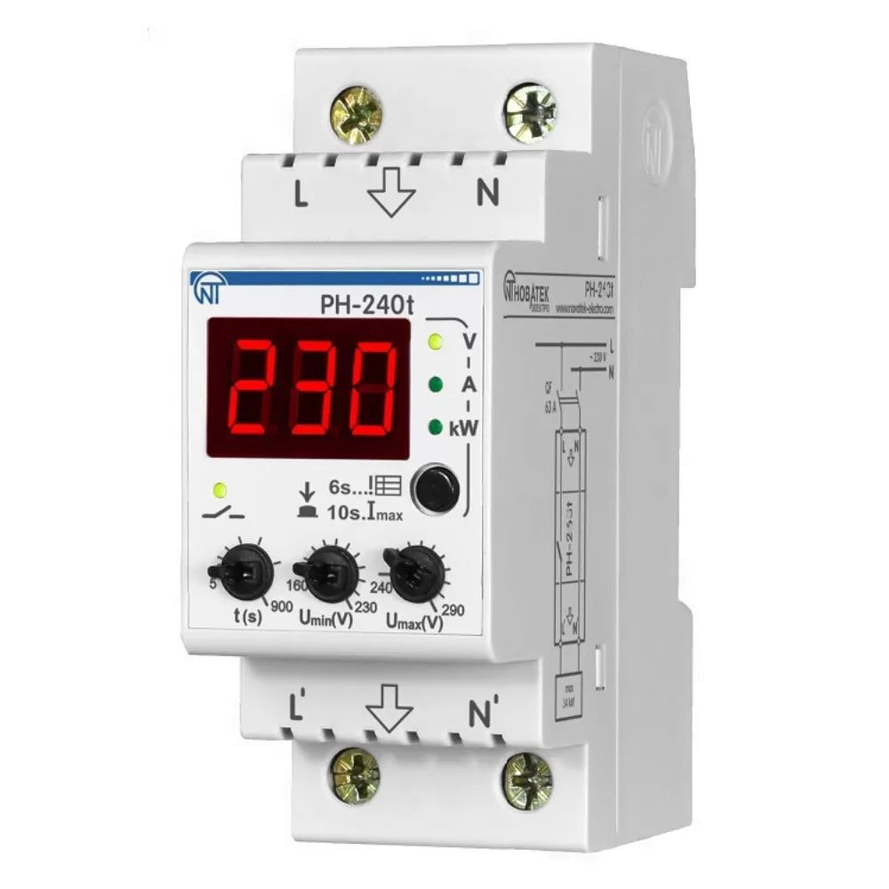 Купить Реле напряжения РН-132 "Volt Control" 32А Новатек-Электро в Москве по цен