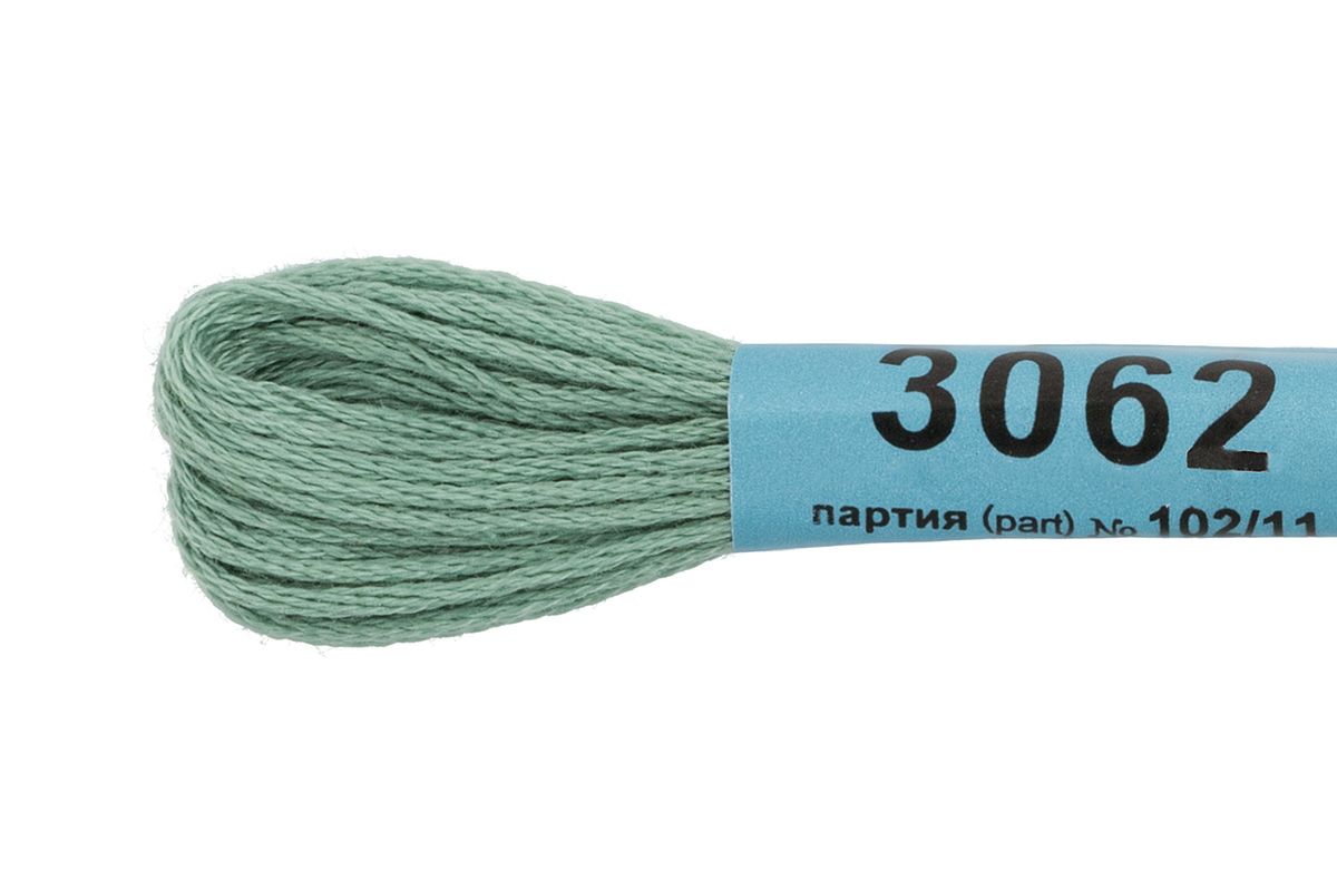 Мулине GAMMA нитки для вышивания 4 шт. по 8 м., 3062 зеленый