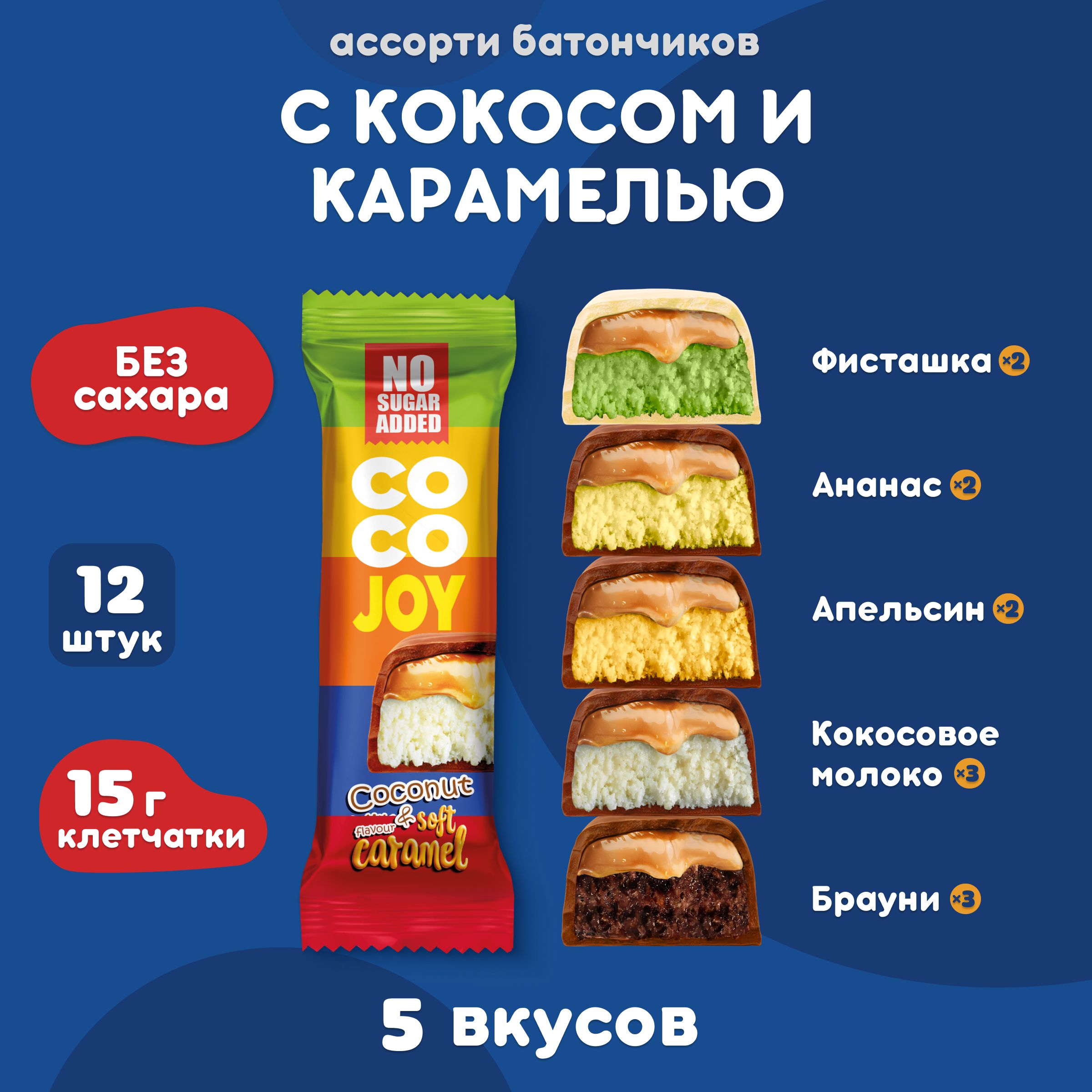 БатончикибезсахараCOCOJOYассорти40гх12шт.