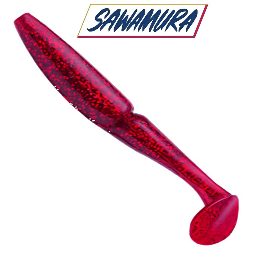 Приманка силиконовая Sawamura One'Up Shad 5", вес 12,5гр, цв. #035 / Мягкая приманка Савамура для джига / Виброхвост на судака, щуку