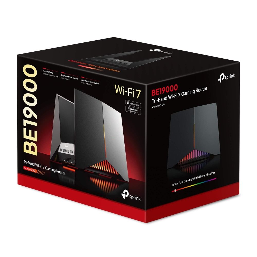 ИгровойWi-FiроутерTP-LinkArcherGE800BE19000Tri-BandWi-Fi7GamingRouter