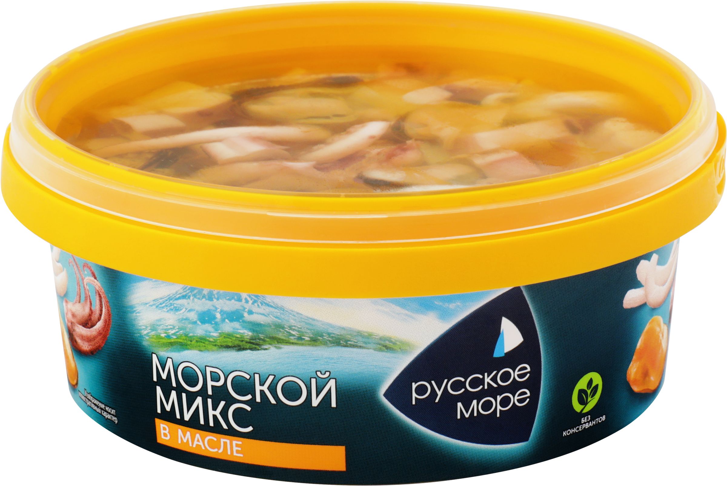 Коктейль РУССКОЕ МОРЕ Морской микс из морепродуктов в растит масле, 300г