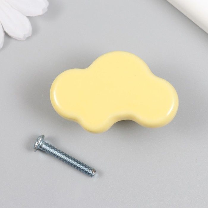 Ручка для шкатулки КНР "Машинка", желтая, керамика, металл, 3,2х4,8х2,2 см (Xin xu - G07355)