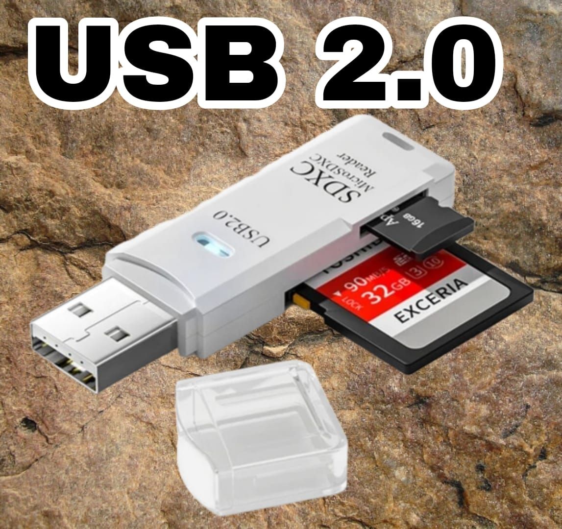 Картридер USB 2.0 SD,microSD,