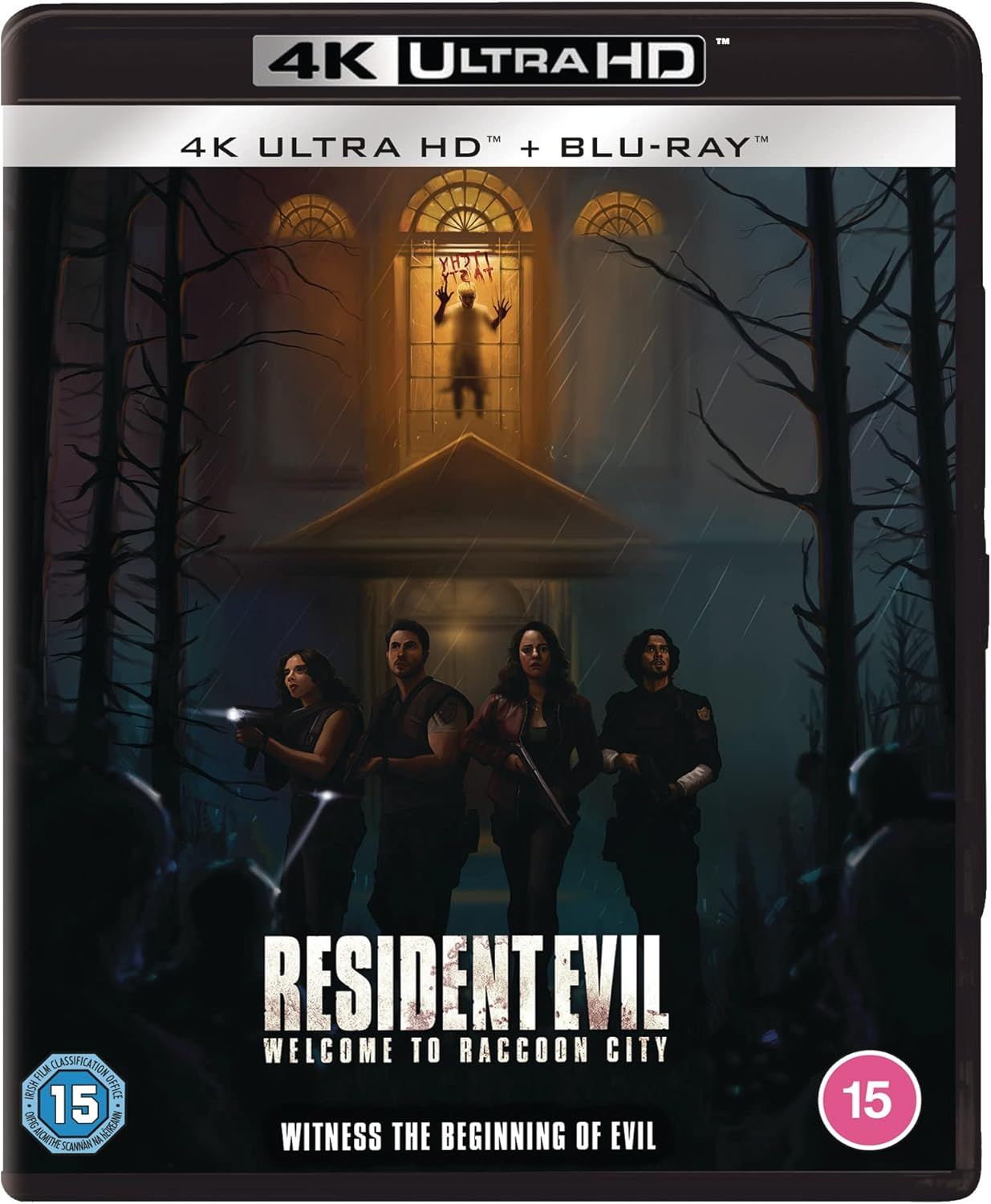 4K Ultra HD Blu-ray. Обитель зла: Раккун-Сити. Фильм 2021 года. Ужасы, фантастика, боевик, зомби.