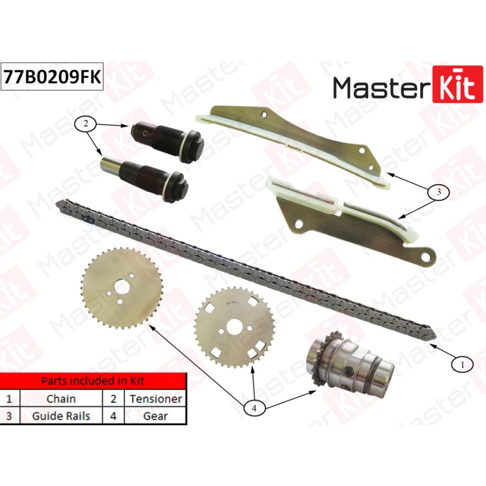 Комплект цепи ГРМ Iveco MASTERKIT 77B0209FK