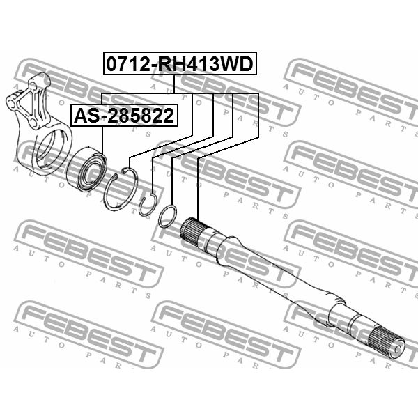 Подшипник приводного вала (28x58x22) SUZUKI SWIFT 2003-2010 AS-285822 FEBEST AS-285822