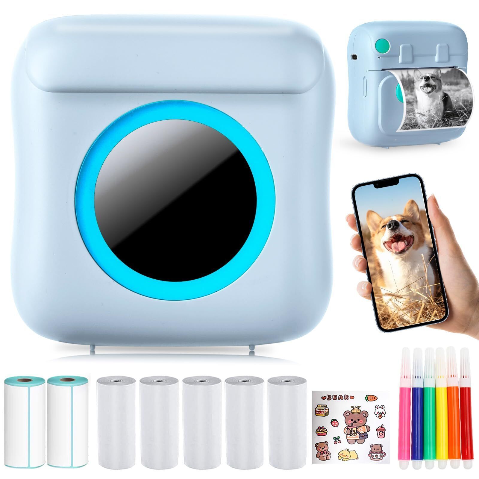 Tarzan Мини-принтер WZC22-20241026 термо, Монохромный