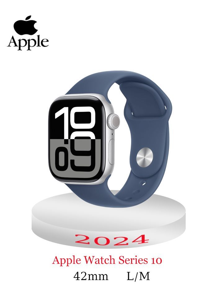 AppleУмныечасыWacthSeries102024СовершенноновыйОригиналL/M,42mm,серебристый