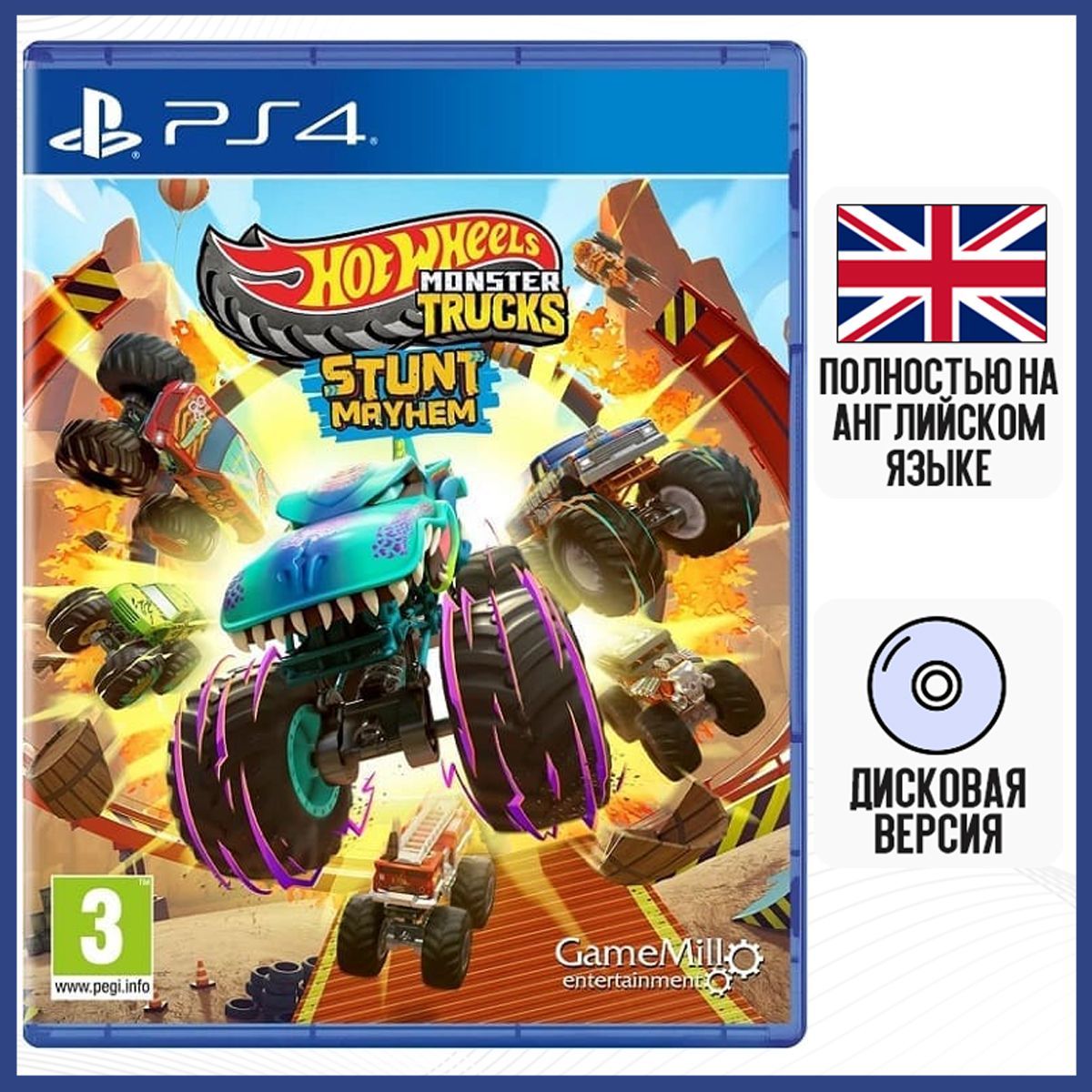 Игра Hot Wheels Monster Trucks: Stunt Mayhem (PS4, Английская версия)