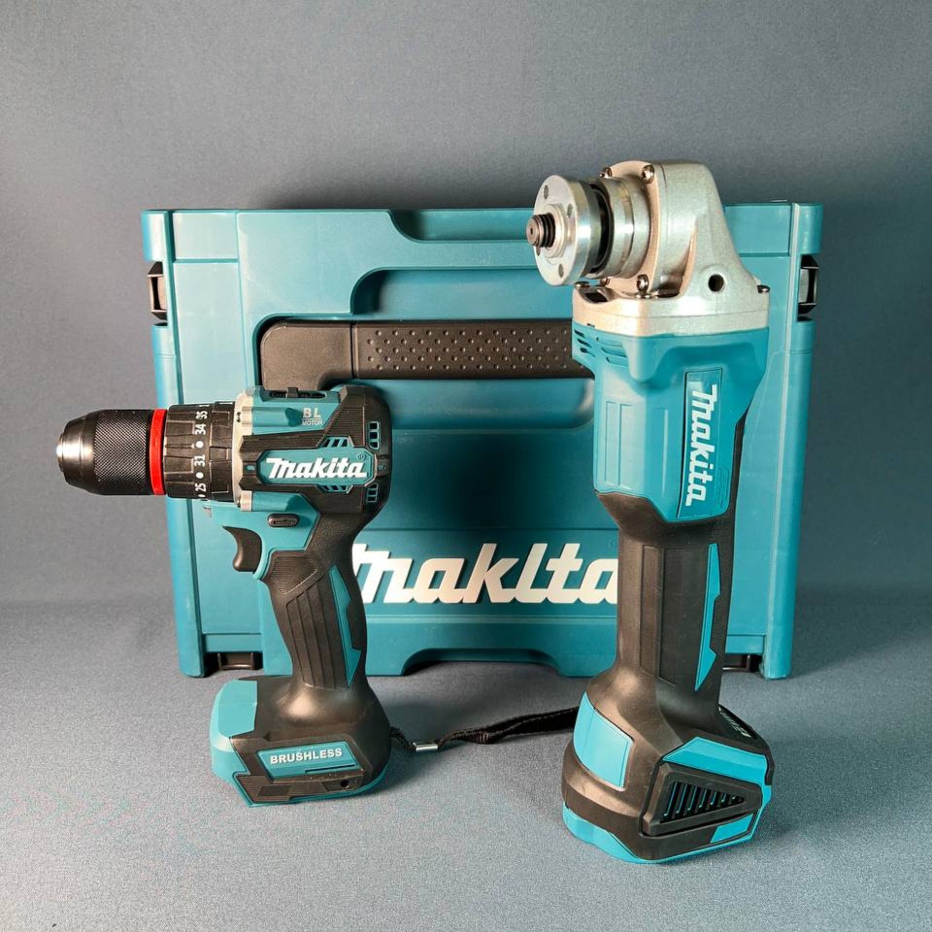 Набор электроинструментов аккумуляторных Makita 36V 2 в 1 Шуруповерт+УШМ болгарка Бесщеточная 125mm 7Ah Макита