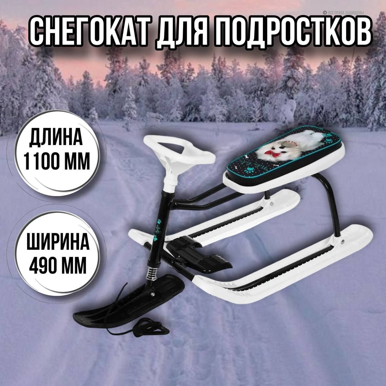 Снегокат подростковый Тимка спорт 1+ТС1+/БЛ с болонкой