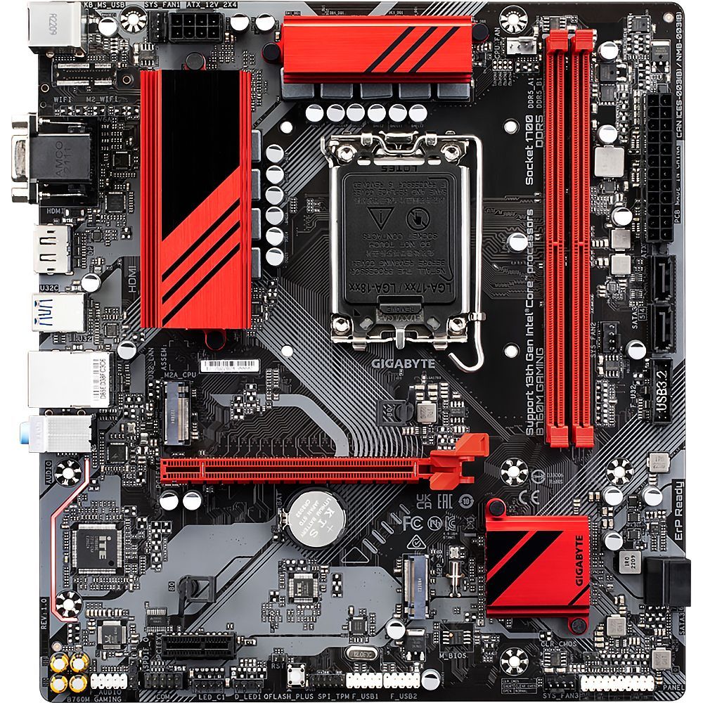 Материнская плата GIGABYTE B760M GAMING (LGA 1700, Intel B760 Express, DDR5, 128 ГБ), B760M GAMING