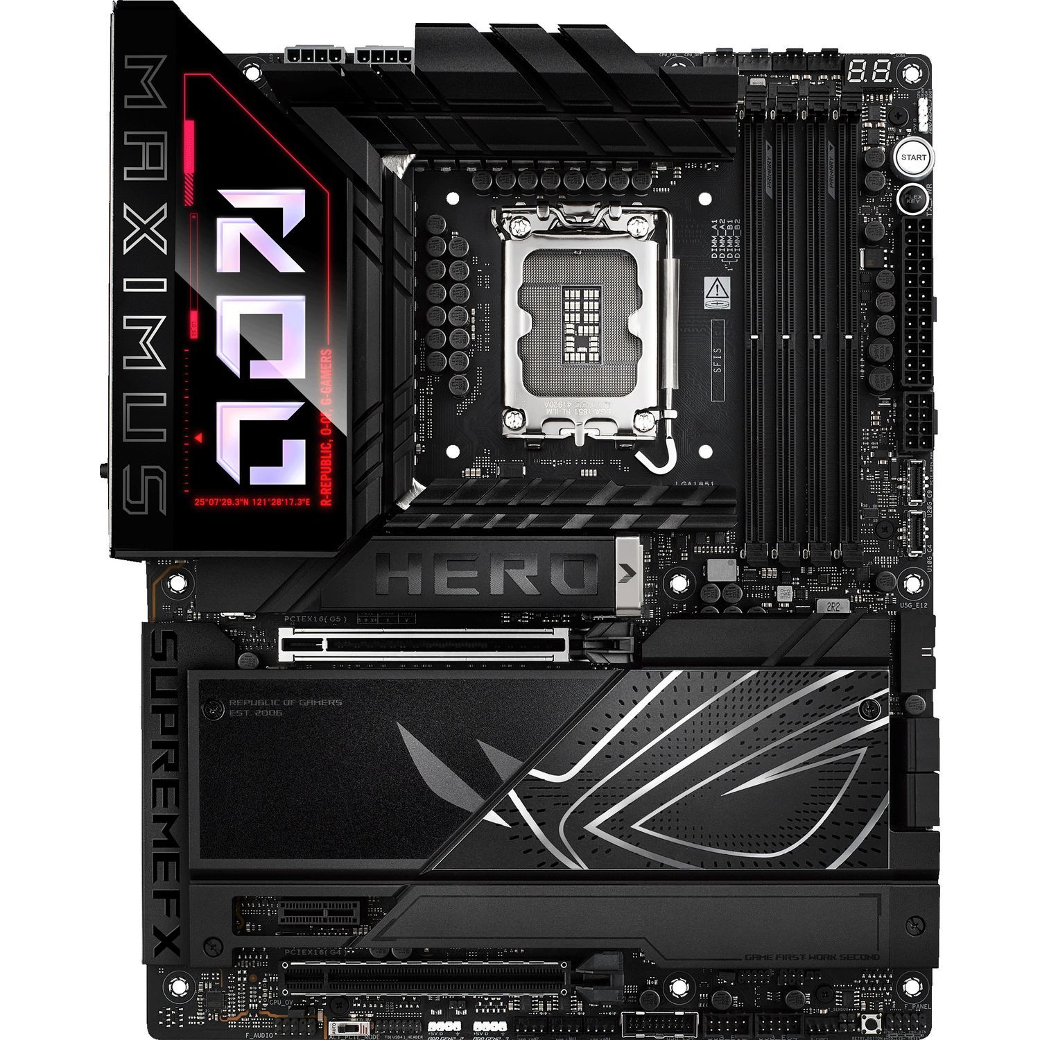 МатеринскаяплатаASUSROGMAXIMUSZ890HERO(LGA1851,IntelZ890,DDR5,192ГБ,PCIE4.0,PCIE5.0),90MB1ID0-M0EAY0