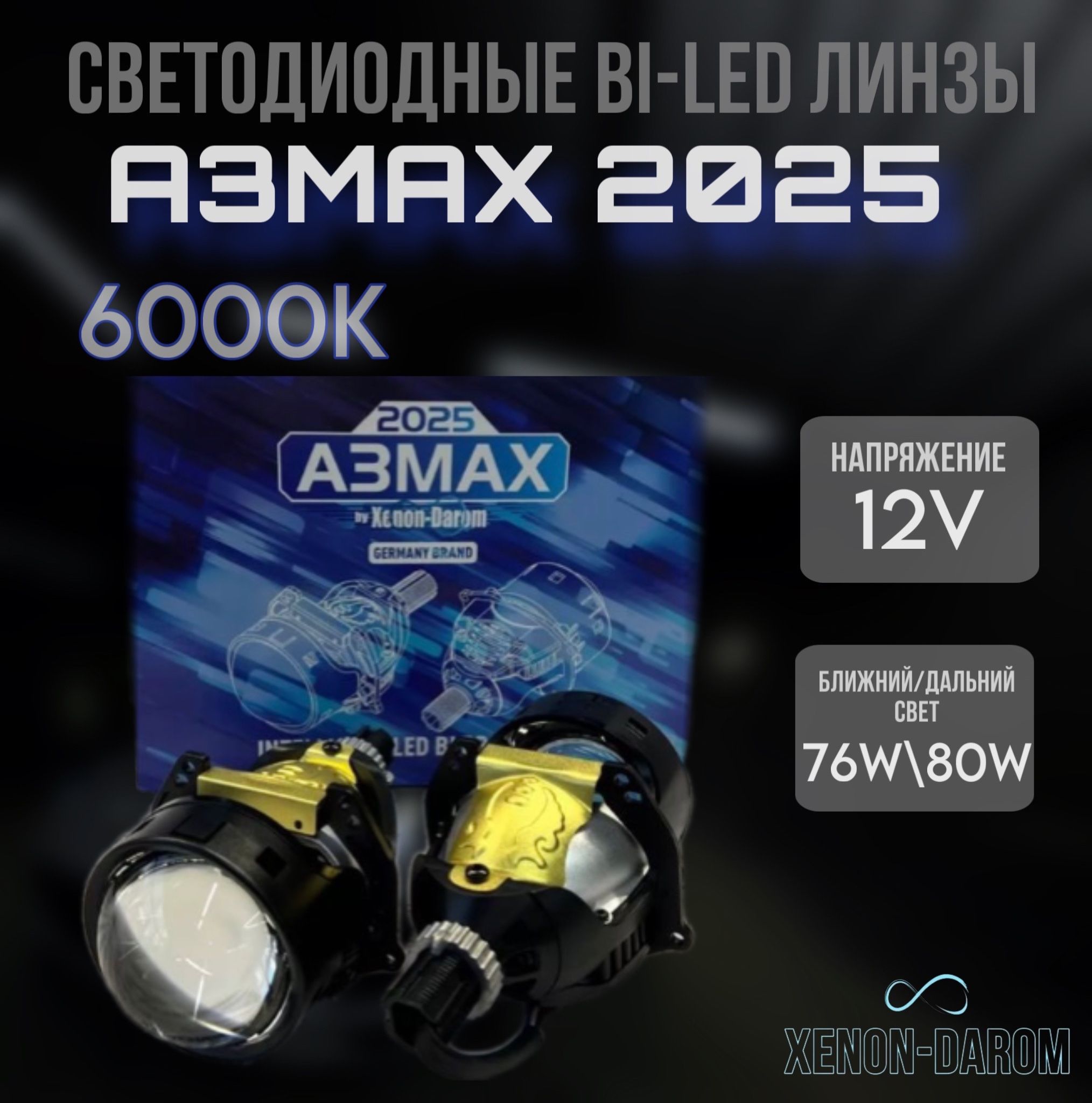 Светодиодные Bi-Led линзы в фары A3MAX 2025