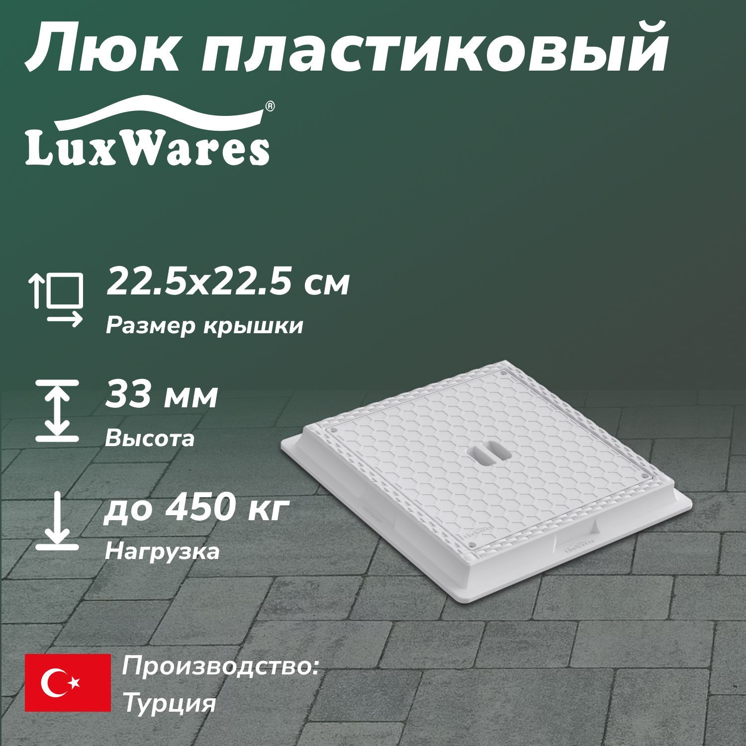 Люк пластиковый LuxWares 225*225 (RK-1010)